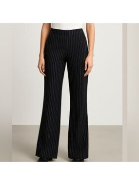 Ralph Lauren Black Label wool straight leg Black classic Pinstripe Pants size 2